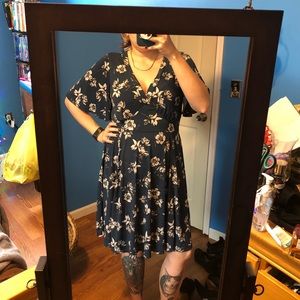 Beautiful fun spring dress with floral pattern